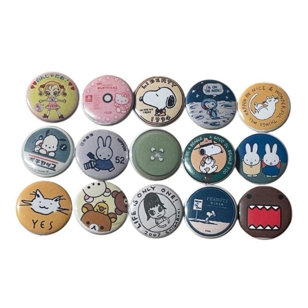 Y2K Style Mismatched Hand Made PinBadges 15 Pieces